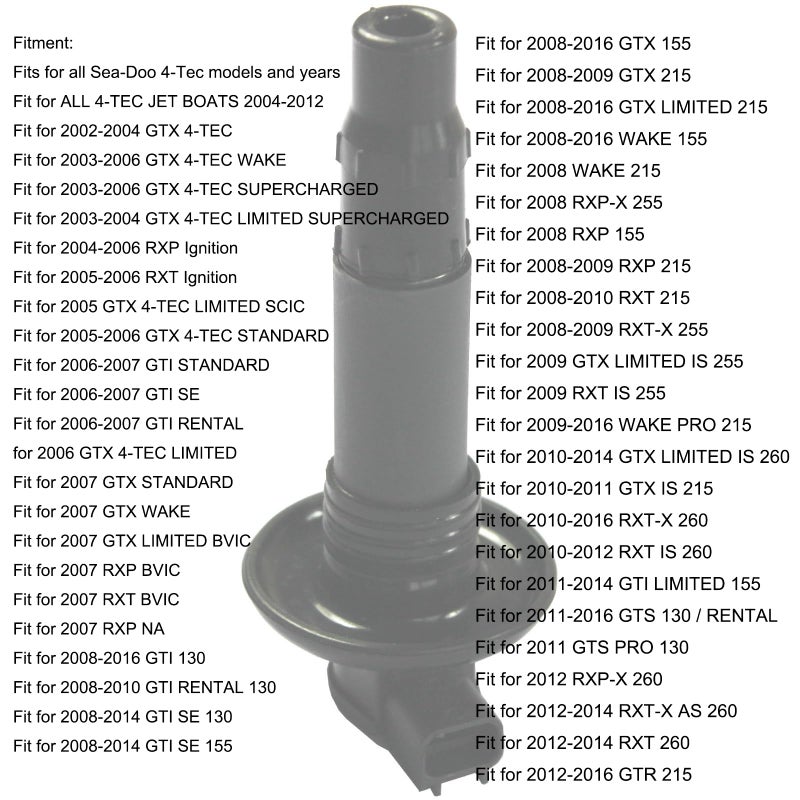 MOCW 3 Pcs Ignition Coil Stick Fit for SeaDoo GTX RXT RXP GTI GTS GTR Wake 130 155 185 215 255 260 HP ALL 4-TEC Models 420664020 - Image 3